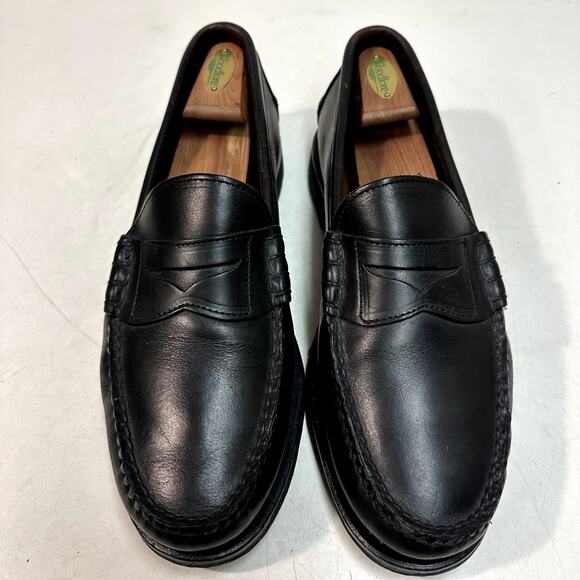 VERY GOOD Rancourt & Co. Beefroll Penny Loafers Black Made in Maine, USA 12 D - Picture 2 of 12